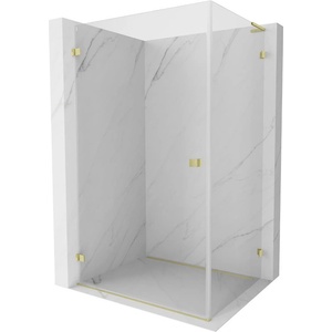 Mexen Lunar-B L лява врата за душ кабина 85 x 80 см, прозрачна, златиста четка - 832L-085-080-55-00-L (832L-085-080-55-00-L)