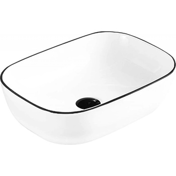 Mexen Rita плот за умивалник 45 x 32 cm, бял/черен ръб - 21084507 (21084507)