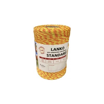 Lanko STANDARD pre el. ohradník, 3x0,20 mm Niro, 1000 m, žlto-oranž.
