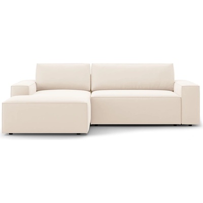 Micadoni Бежов кадифен разтегателен с място за съхранение ъглов диван (ляв ъгъл) Jodie - Micadoni (MIC_LCF_51_F1_JODIE1)