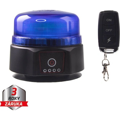 AKU LED maják, 36xLED modrý, dálkové ovládání, magnet, ECE R65, wlbat812bluRE