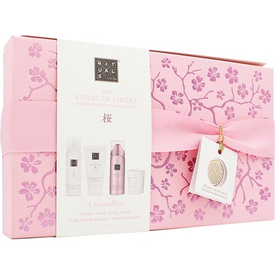 Rituals The Ritual Of Sakura sprchová pěna 50 ml + tělový krém 70 ml + peelingový krém 70 ml + vonná svíčka 25 g – Hledejceny.cz