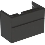 Geberit Долен шкаф Geberit Smyle Square за стенен умивалник, тъмносив лава, 2 чекмеджета, 89 см (500.354.JK.1)