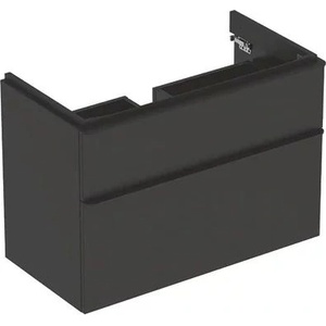 Geberit Долен шкаф Geberit Smyle Square за стенен умивалник, тъмносив лава, 2 чекмеджета, 89 см (500.354.JK.1)