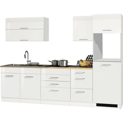 Held Möbel Mailand 350 cm farba čela biela vysoko lesklý farba korpusu biela matný