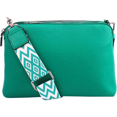 Tyrkysová crossbody dámská kabelka se třemi sekcemi Jessica