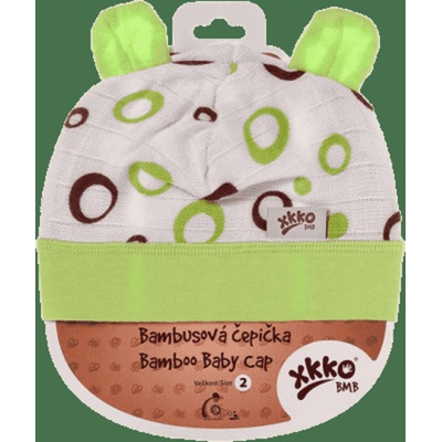 KIKKO Bambusová detská čiapočka Bubbles lime