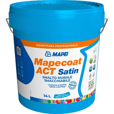 MAPEI Mapecoat ACT Satin interiérová protiplesňová farba na stenu 14 l Biela