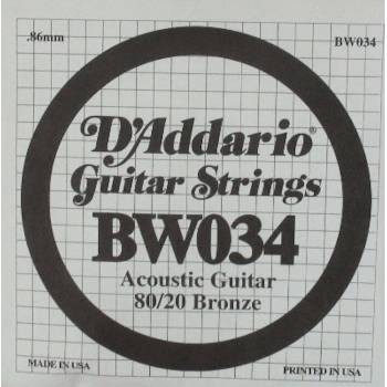 D'Addario BW034 80/20 BRONZE 034 Единична струна за китара (BW034)