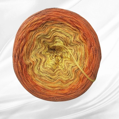 Příze Alize, s.r.o. Barevné klubíčko Rosie Twist 1000m/3N - Pumpkin spice,bronzový lurex
