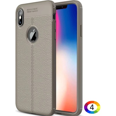 Apple iPhone XS Max Удароустойчив Litchi Skin Калъф и Протектор