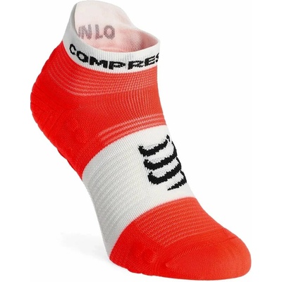 Compressport Pro Racing Socks v4.0 Run Low ponožky fluo red white