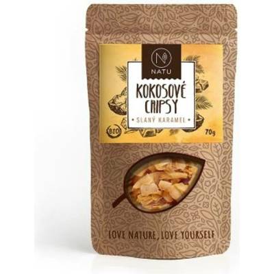 NATU Kokosové chipsy BIO slaný karamel 70 g