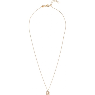 Alisia Pozlátený náhrdelník so Swarovski perličkami "B" AL4258.01.902