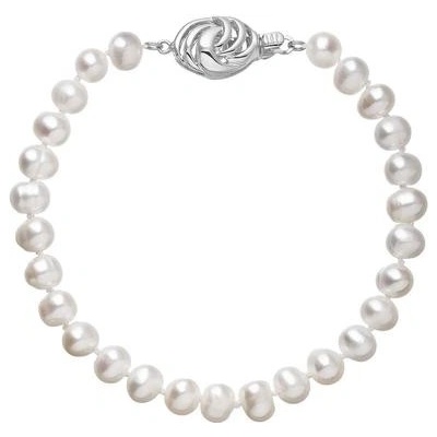 Pavona perlový náramek z říčních perel se zapínáním z bílého 14 karátového zlata 823001.1/9265B bílý