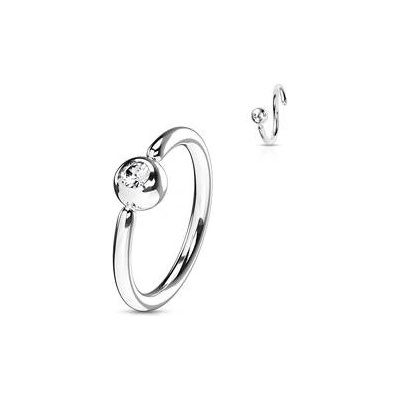 Šperky4U piercing kruh, kulička se zirkonem K1016-12103