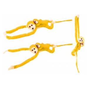 LEAN Toys Mascot Plush Monkey with Baby, Yellow 90 cm