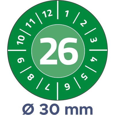 Avery Zweckform 6946-2026 Revizní štítky 30 mm 80 ks zelené