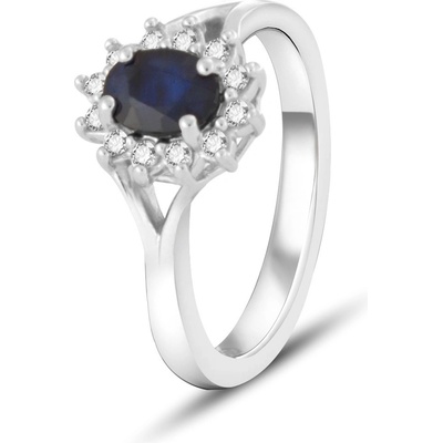 Beneto Exclusive prsteň s modrým zafírom SAFAGG4