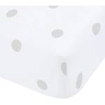 Catherine Lansfield Бял-сив еластичен фланелен чаршаф 90x190 cm Polka Dot - Catherine Lansfield (BD/59102/W/SFD/GY)