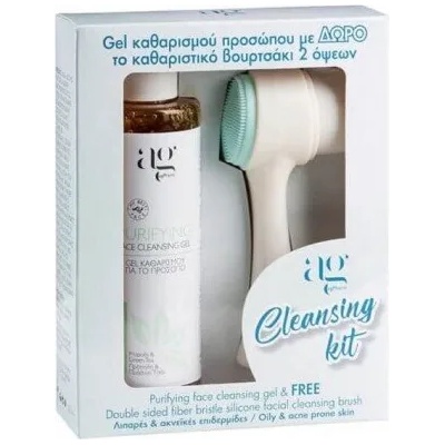 AG PHARM Промо сет почистващ гел и четка за лице. Ag Pharm Cleansing Kit Cleansing Gel 200ml & Face Brush