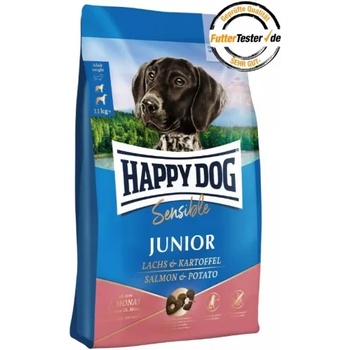 Happy Dog Sensible Junior Salmon & Potato - храна за подрастващи кученца, с чувствителен стомах след 7-ия месец, със сьомга и картофи, 10 кг, Германия - 61004