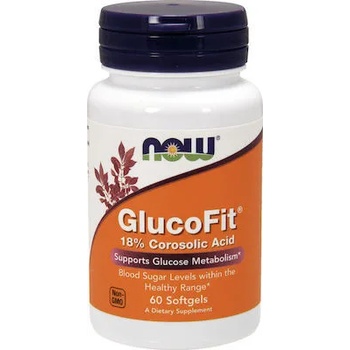 NOW Хранителна добавка при Диабет, Now Foods GlucoFit 8% Corosolic Acid 60 Softgels