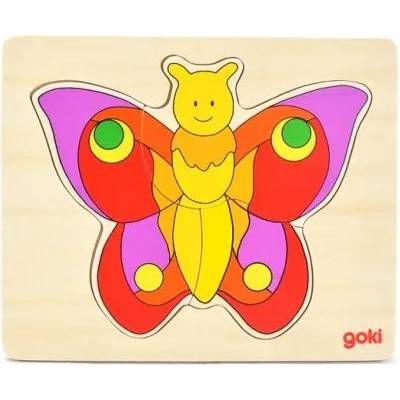 Goki - Дървен многослоен пъзел - Пеперуда (57899)