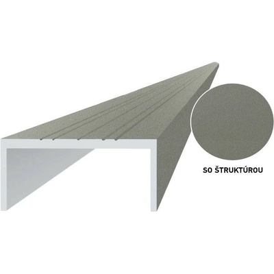 Hliníkový uchytávací profil pro lamely, tvar U, šířka 50 mm, šedá RAL9007 se strukturou 6m +/- 5mm (AL-UP3-SS-6)