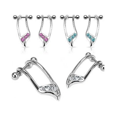 Šperky eshop set piercingů do ucha tři ozdobné zirkony F15.10 aqua modrá Q