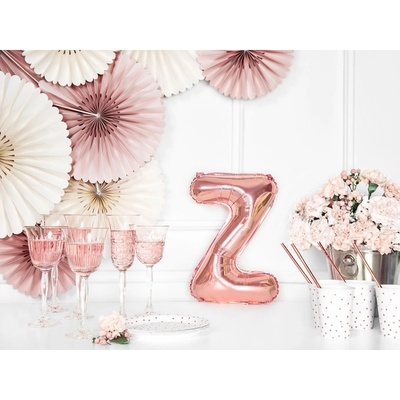 Party Deco FB2M Z 019R Fóliový balón ružovo zlatý písmeno 35 cm Z
