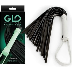  Флогър за напляскване, светещ в тъмното - GLO Bondage Flogger (NSTOYS0845)