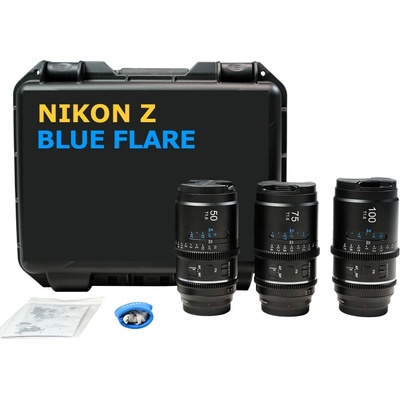 SIRUI Astra AF 50/ 75/ 100mm T1.8 1.33X Full Frame Anamorphic Cine Kit Nikon Z / Blue Flare