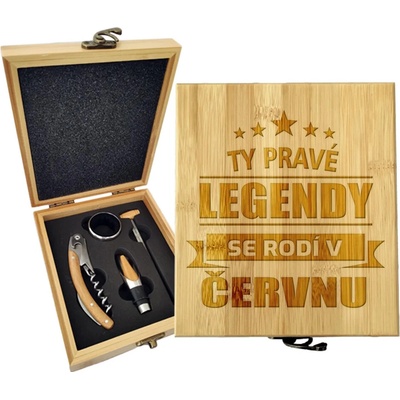 Sablio Dárková sada na víno Ty pravé legendy se rodí v červnu: 147×168×49 mm