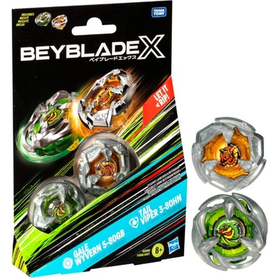 Beyblade X Dual Pack Gale Wyvern 5-80GB and Tail Viper 3-80HN