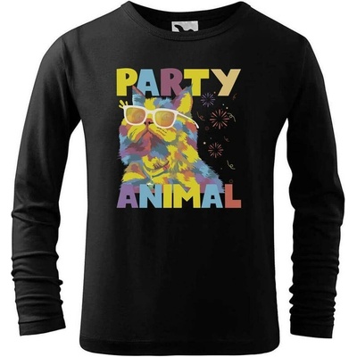 Dobrý triko dětské triko a potiskem Party animal Černá