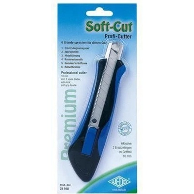 WEDO Odlamovací nůž "Soft-cut", modrá/černá, 18 mm