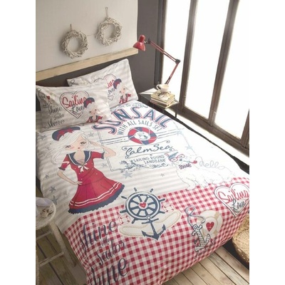 ISSIMO bavlna obliečky NAVY GIRL Bavlna de luxe 70x90 140x200