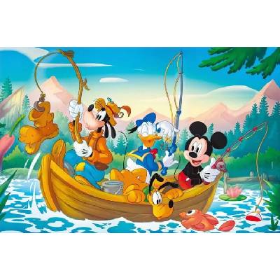 1x Mickey Mouse – rybaření s přáteli na lodičce – obdélníkový jedlý papír na dort – Hledejceny.cz