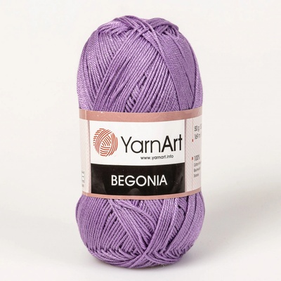 YarnArt Pletací / háčkovací příze BEGONIA 6309 středně fialová, jednobarevná, mercerovaná, 50g/169m