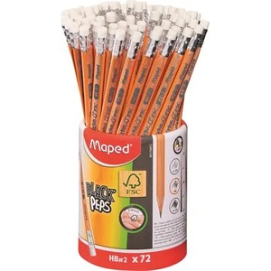 Maped Графитен молив с гума, моливник, HB, триъгълен, MAPED "BlackPeps" 851759FC/851759 (851759FC/851759)