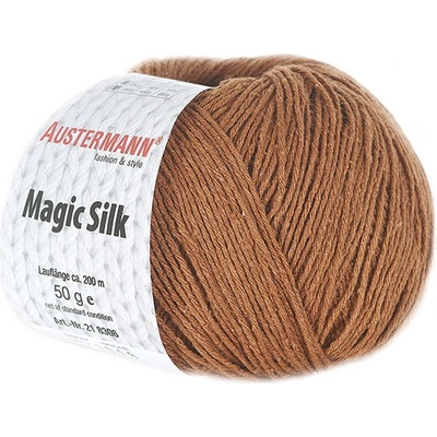 Austermann MAGIC SILK - 100% hedvábí - Ručně pletací příze Barva: 02 MANDEL