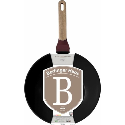 BERLINGERHAUS Pánev WOK s titanovým povrchem a poklicí 28 cm 28 cm Leonardo Nordic Collection BH-8296