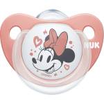 Nuk Силиконова залъгалка NUK - Mickey, 6-18 месeца, Червена + кутийка за съхранение и стерилизация (10736329-Червен)