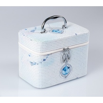 Top Choice kosmetický kufřík Jewellery L 23x15 5x17 5cm bílo modrá