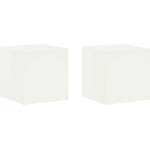vidaXL Стойка за растения 2 pcs Бяло 40 x 40 x 40 cm Стомана (8012519)