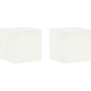 vidaXL Стойка за растения 2 pcs Бяло 40 x 40 x 40 cm Стомана (8012519)