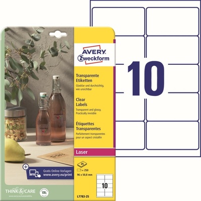 Avery Zweckform L7783-25 Čiré etikety 96x50,8 mm 250 ks