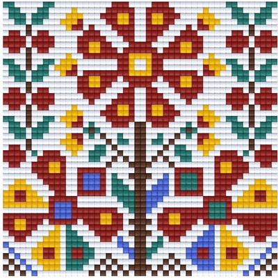 Bright Toys Мозайка с пиксели - Българска шевица, 48x48 пиксела - Мотив 3 (BE48003)