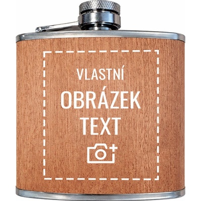 Nerezová placatka s dřevěným povrchem a vlastním gravírováním, Barva Dřevo, Velikost 170 ml, Canvas Nerezová placatka s dřevěným povrchem 170 ml Bezvatriko.cz
